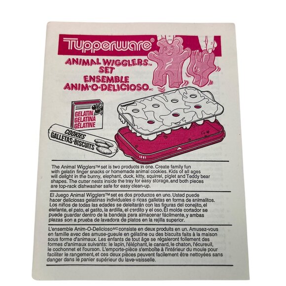 Tupperware Animal Wigglers Set Wiggly Gelatin & Cookie Mold Fun Kids Baking Red - Picture 2 of 11